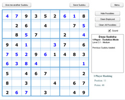 Sudoku One player, modo evolucin