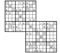 Sudoku Doble X fcil. Puzzle 1