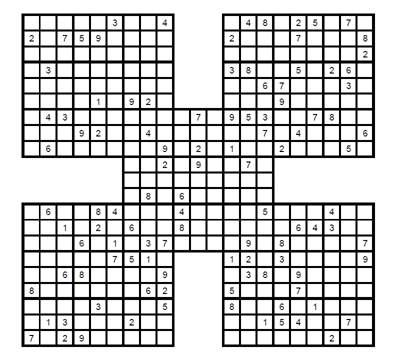Sudoku on Sudoku Samurai Dif  Cil Para Imprimir 1  Sudoku Gratis Para Descargar