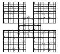 Sudoku Samurai fcil. Puzzle 1