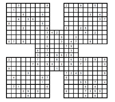 Sudoku Samurai: variante de