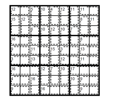 Killer Sudoku difcil. Puzzle 2