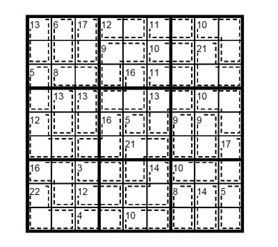 Killer Sudoku difcil. Puzzle 4