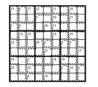 Killer Sudoku difícil. Puzzle 4