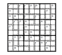 Killer Sudoku experto. Puzzle 3