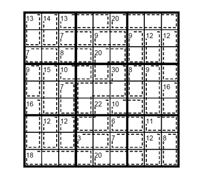 Killer Sudoku experto. Puzzle 4