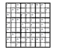Killer Sudoku facil. Puzzle 2