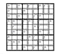 Killer Sudoku facil. Puzzle 4