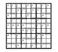 Killer Sudoku medio. Puzzle 1