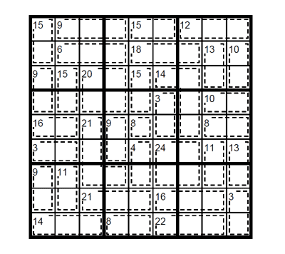 Killer Sudoku medio. Puzzle 2
