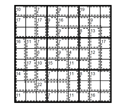 Killer Sudoku medio. Puzzle 4