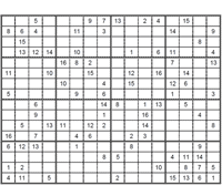 Sudoku 16 x 16 dificil. Puzzle 3