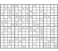 Sudoku 16 x 16 dificil. Puzzle 4
