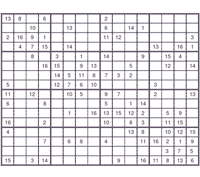 Sudoku 16 x 16 facil. Puzzle 2