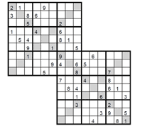 Sudoku Doble X dificil. Puzzle 1