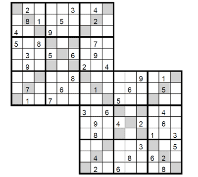 Sudoku Doble X difícil. Puzzle 2
