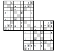 Sudoku Doble X medio. Puzzle 1