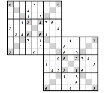 Sudoku Doble X medio. Puzzle 2