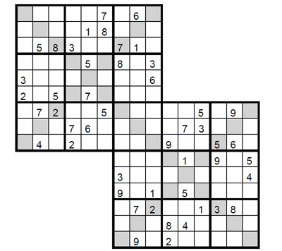 Sudoku Doble X medio. Puzzle 3