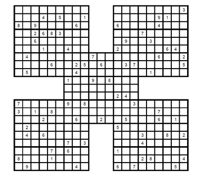 Sudoku Samurai difícil Puzzle 2