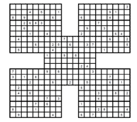 Sudoku Samurai difícil. Puzzle 2
