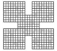 Sudoku Samurai difícil. Puzzle 3