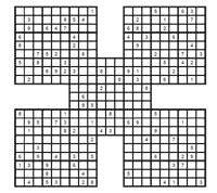 Sudoku Samurai difícil. Puzzle 4