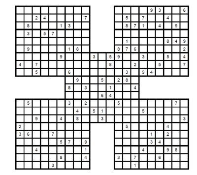 Sudoku Samurai experto Puzzle 4