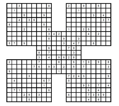 Sudoku Samurai fácil Puzzle 1