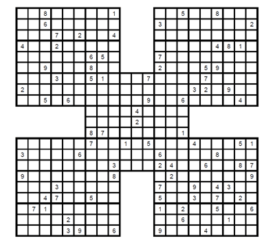Sudoku Samurai fácil Puzzle 3
