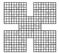 Sudoku Samurai fácil. Puzzle 4