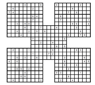 Sudoku Samurai medio Puzzle 1