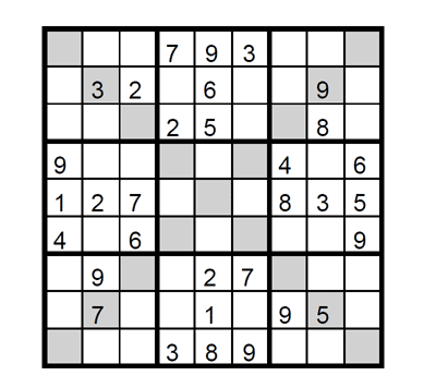Sudoku X fcil Puzzle 1